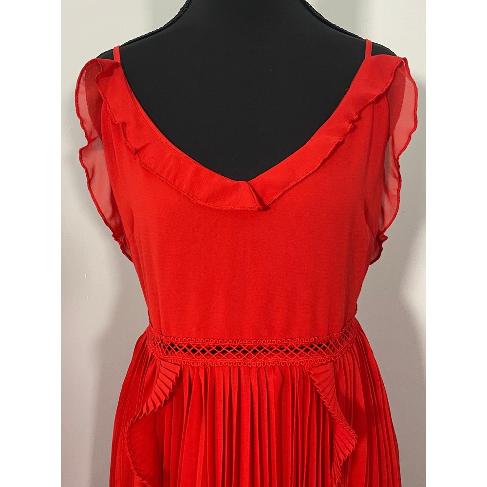 Lulu's Red Ruffle Midi Dress - Picture 7 of 15